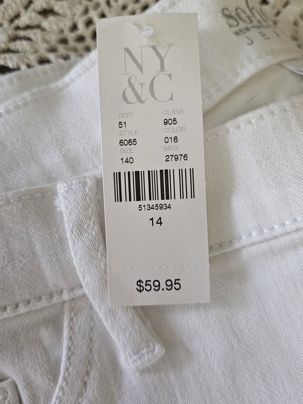 New York & Company White Women’s Jeans - Classic Fit(173)